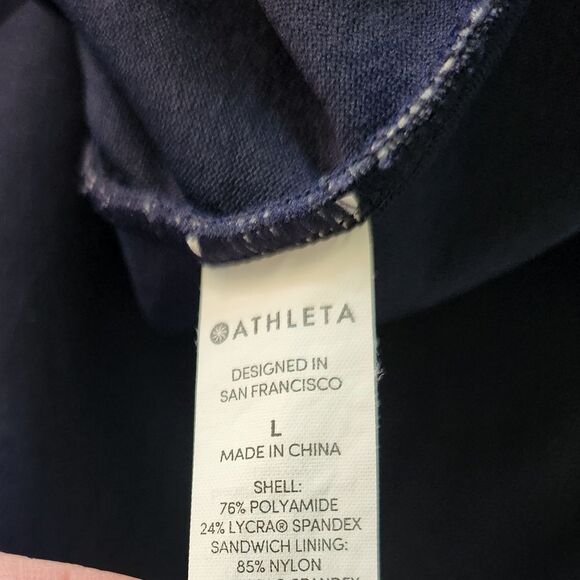 Athleta Aqualuxe Floral Print Square Plunge One Piece Swimsuit Size Large - Picture 5 of 5